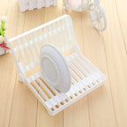 Folding Plastic Kitchen Dish Rack Stand for Kitchen Dinner Plate Holder