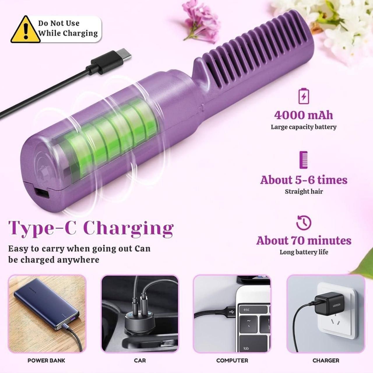 Mini Rechargeable Hair Styling Comb – YourBasket